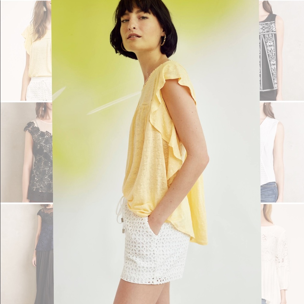 ANTHROPOLOGIE: Yellow Tee